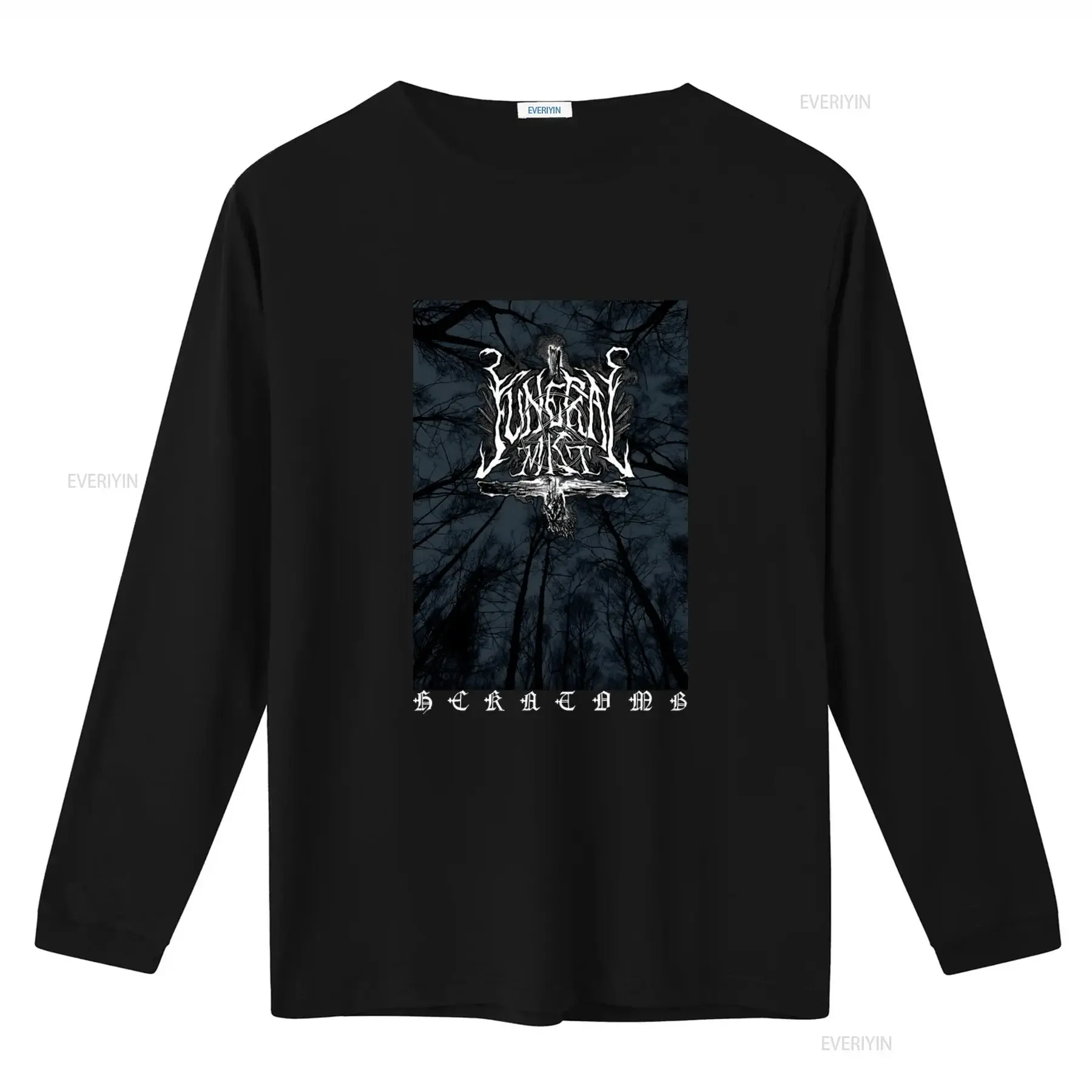 FUNERAL MIST 'Hekatomb' Gothic Tree Design T Shirt vintage Washed Casual Comfortable Versatile Soft designer clothes Breathable
