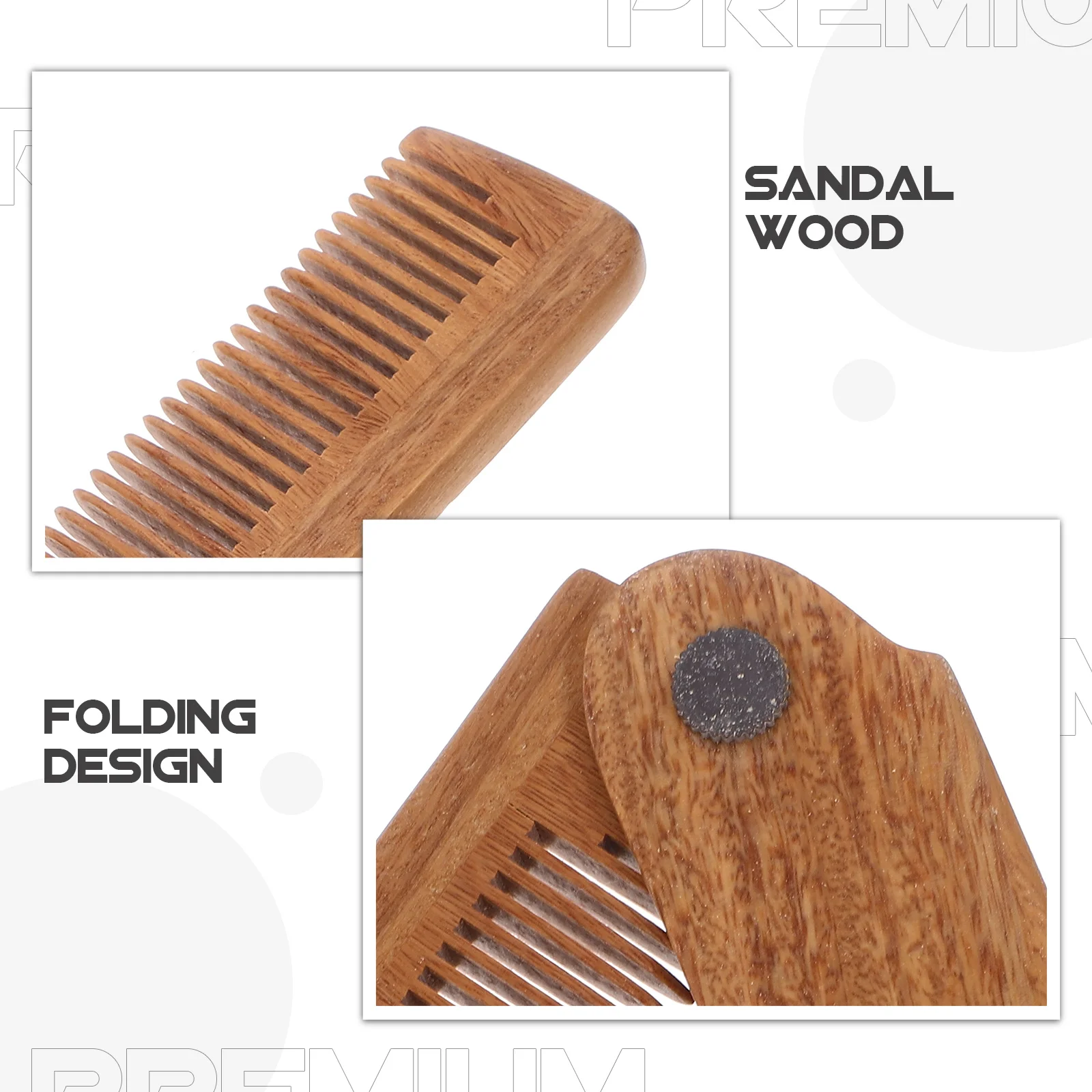 

1Pcs Portable Folding Sandalwood Hair Comb Wooden Anti-Static Comb Massage Scalp Care Durable Travel Accessory