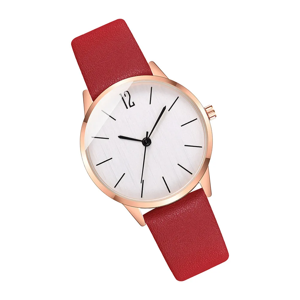 PU Women Quartz Watch Breathable Comfortable Strap Stylish Casual Wrist Watch for Daily Office Birthday Gift