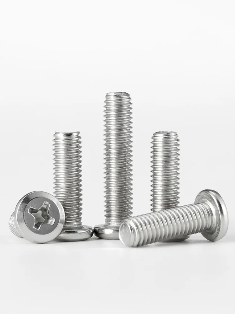 M8 Hypotenuse Flat Head Phillips Screws 304 Stainless Steel Wafer Head Screws Bolt Length 12mm-120mm Furniture Fixing Assembly