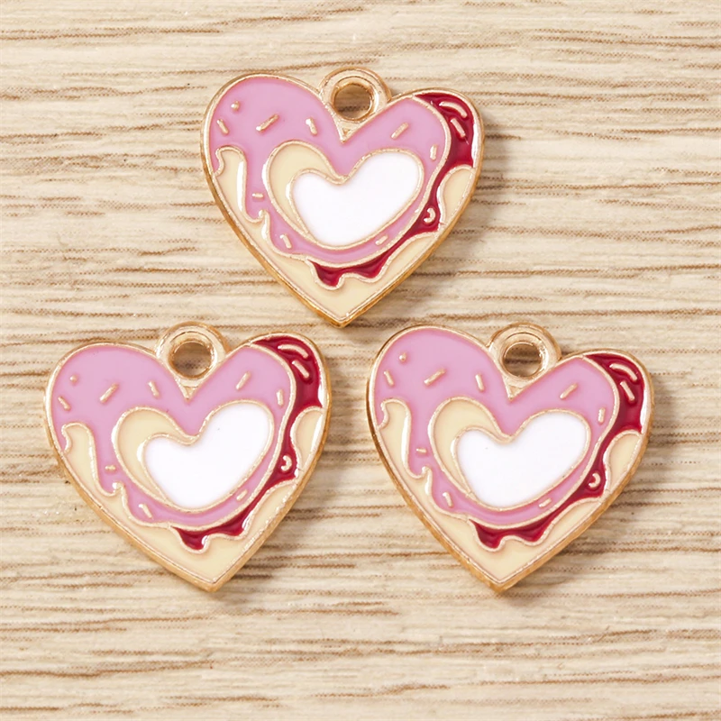10 Stück süße Mischung Emaille Liebe Herz Buchstaben Charms Anhänger für DIY Halsketten Ohrringe Valentinstag Schmuckherstellung Zubehör – Detail 18