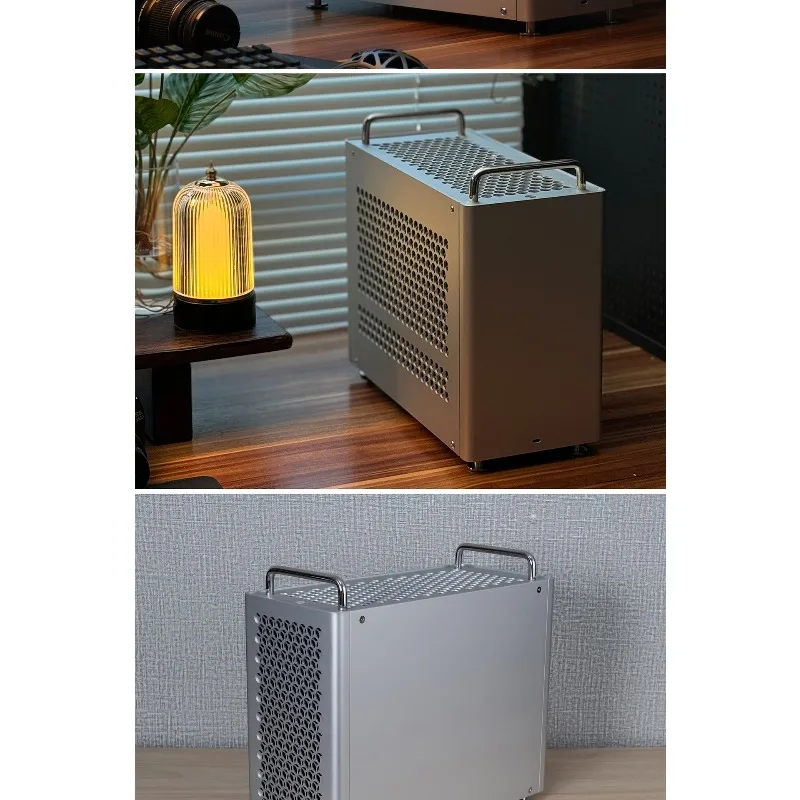 SpotB2Pro Small Form Factor PC Case – All Aluminum Matte, Supports Micro-ATX Motherboard, SFX Power Supply, 240mm Radiator