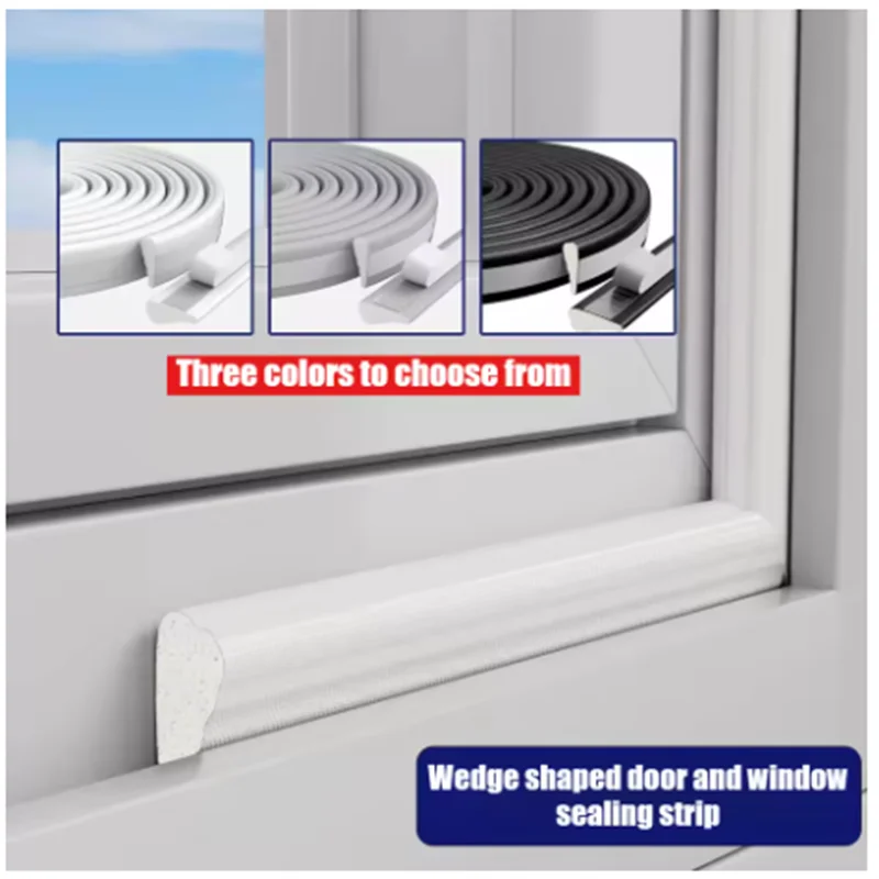 3/6M High Density Door And Window Self-adhesive Sealing Strip Wedge Sealing Strip Door Seam Filler Acoustic Foam Tape Sealing