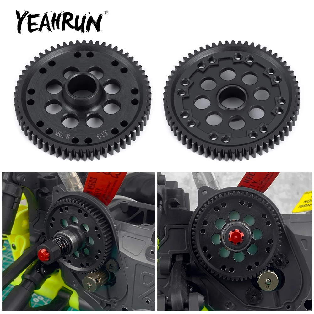 Yeahrun metal m0.8 61t 32p engrenagem principal de spur para 1/10 gorgon 4x2 mega 550 escovado monster truck peças de atualização