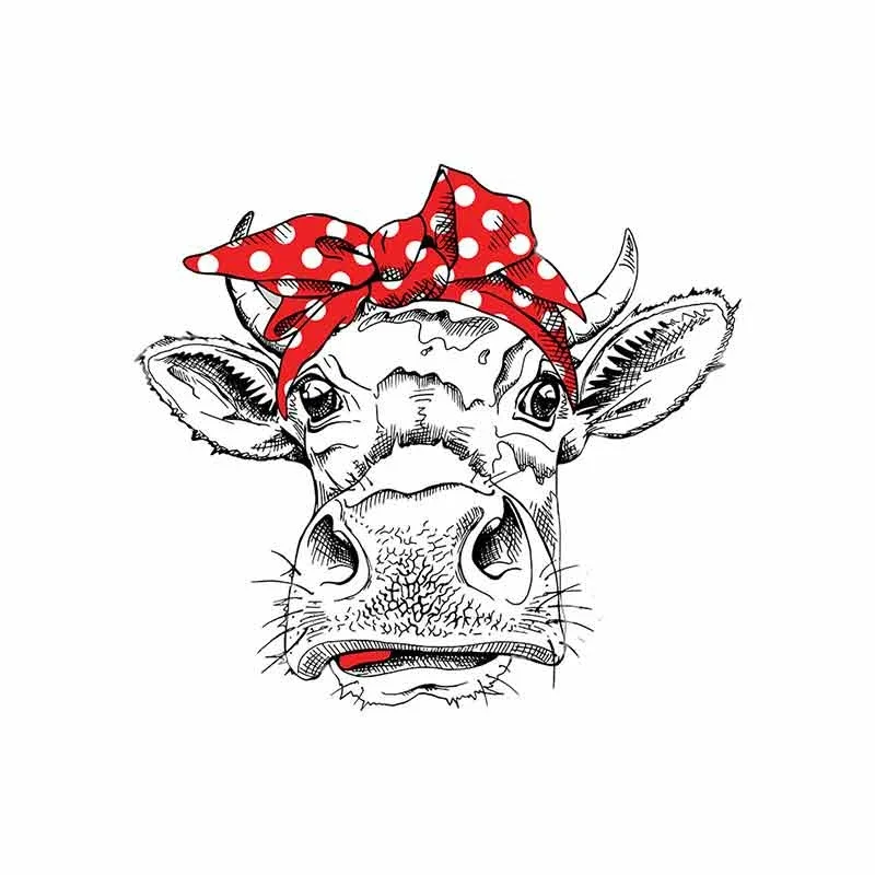 

Car sticker funny cow with bow 3D accessories vinyl fine PVC waterproof and sunscreen 20CM