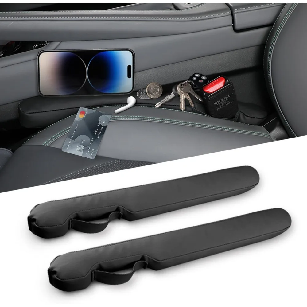 

leather car seat gap filler universal for car truck suv to block the gap between seat and console stop things from dropping 2 se