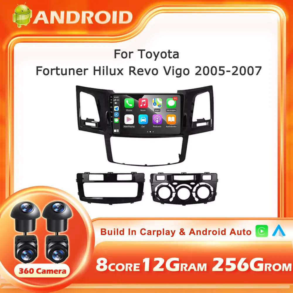 

Android 14 Auto For Toyota Fortuner HILUX Revo Vigo 2005-2014 Car Radio Multimedia Video Player GPS Stereo Navigation CarPlay