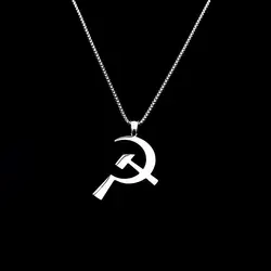 USSR Faith Soviet Fashion Jewelry Pendant Sickle Hammer Necklace Chain Clothing Charm Decoration Men Boy Gadget Girl Women Gifts