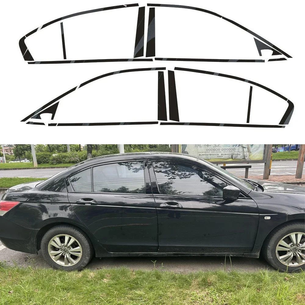

Для Honda Accord 2008-2013 седан окно хромированные удаленные затемняющие стойки ABC глянцевые черные наклейки