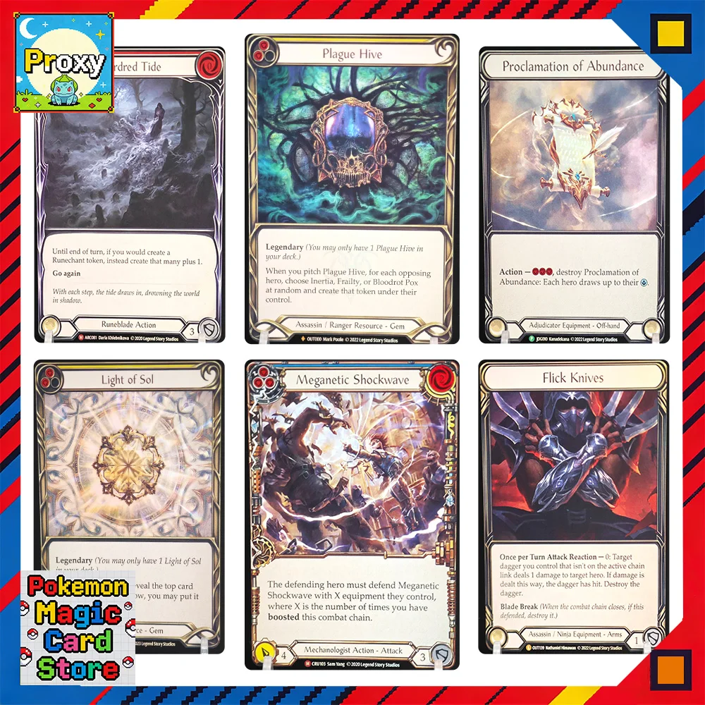 Flesh and Blood FOIL Proxy Cards Maximum Velocity Lumina Ascension Herald of Erudition FIick knives FAB TCG Game Collection Gift