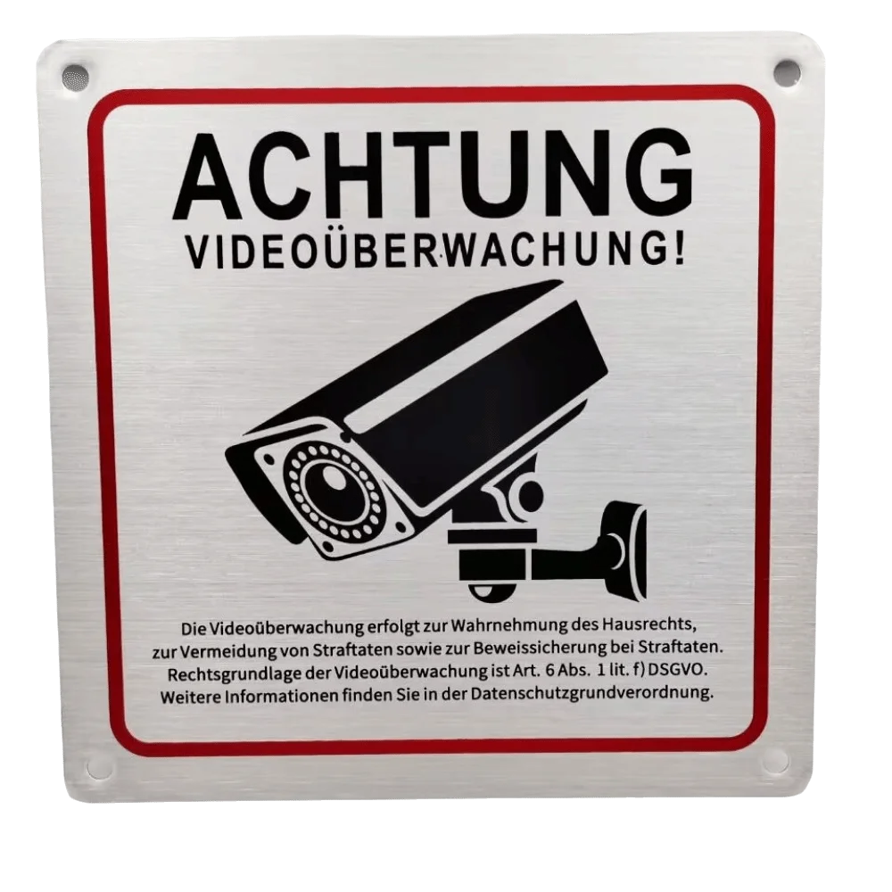 Aluminum Plate Monitoring Area Warning Sign 24-Hour Anti-corrosion Monitoring Sign Aluminum Alloy Wall Mounted Security Sign