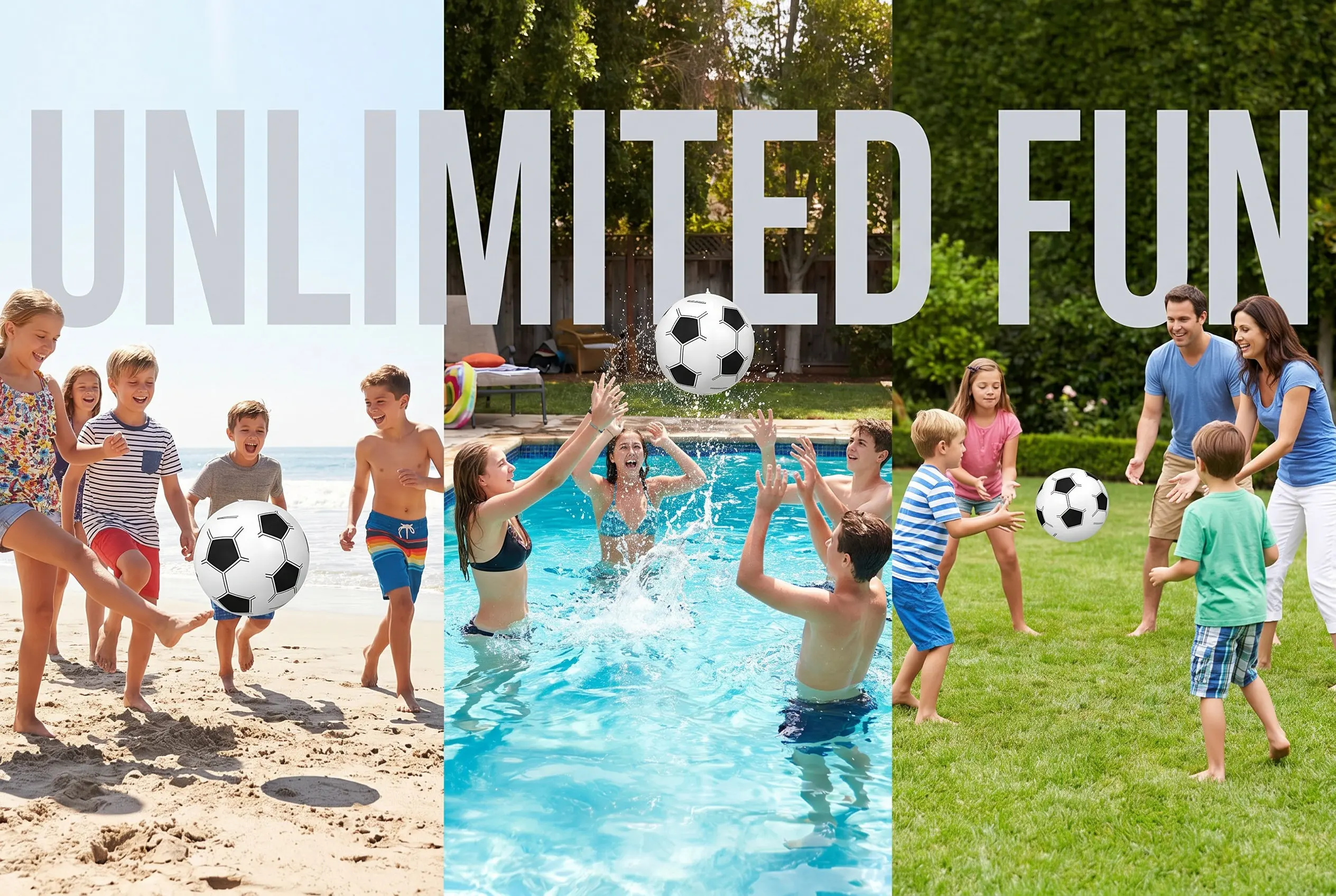 15Pcs Soccer Beach Balls Bright Color Inflatable Football Quick Inflate Deflate for Swimming Pool Beach Games Sports Themed
