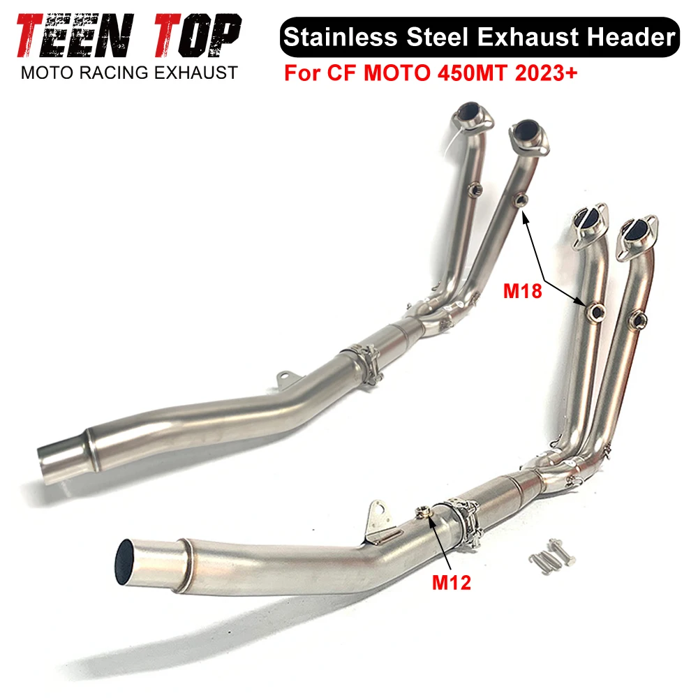 450 MT Exhaust Header Stainless Steel Motorcycle Escape Systems For CF MOTO 450MT 2023+ Front Link Pipe Connect Tube Moto