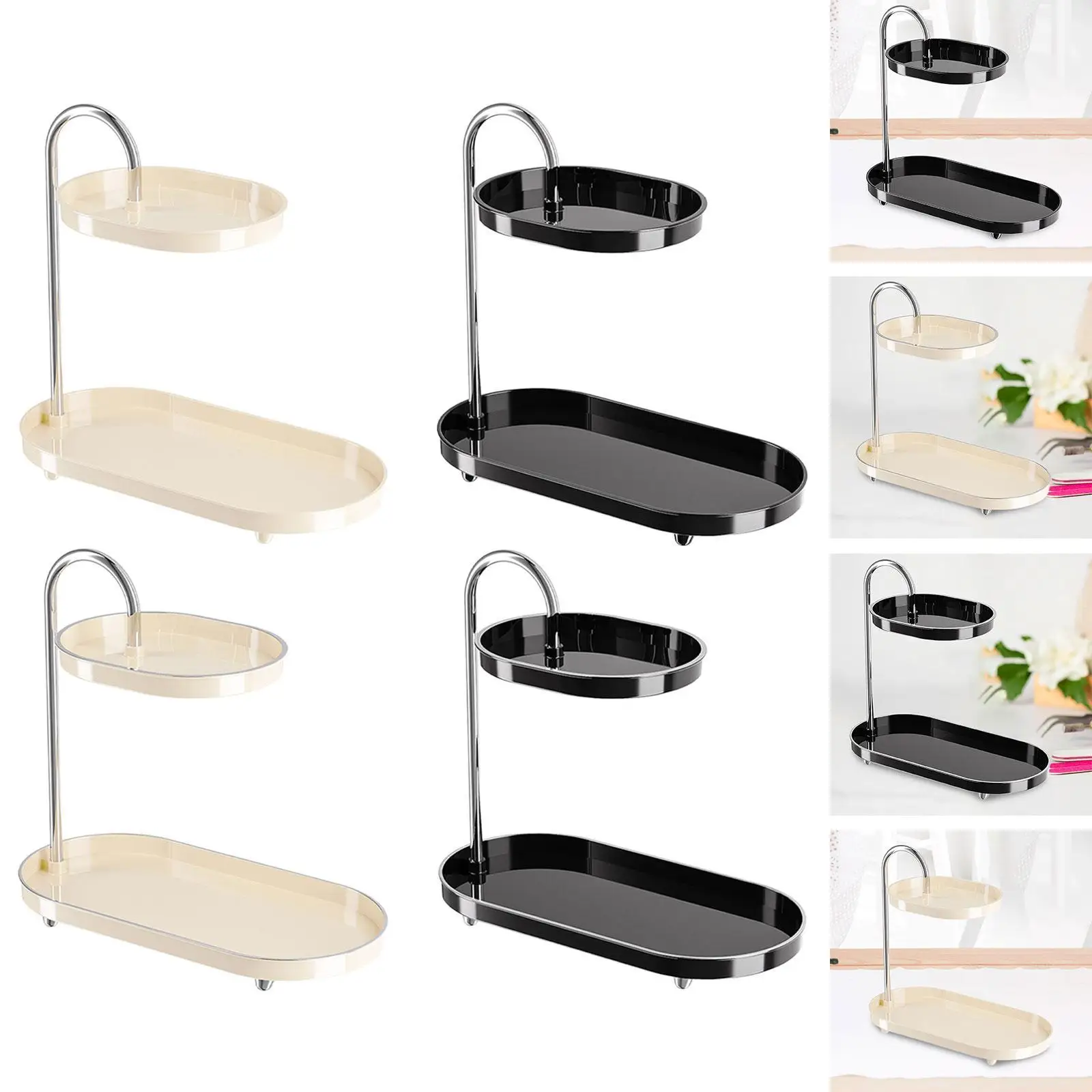 2 طبقة الحمام المنظم ديكور متعدد الوظائف الإبداعية زخرفة الغرور الرف لعداد أدوات الزينة أقراط العناية بالبشرة الغرور #3