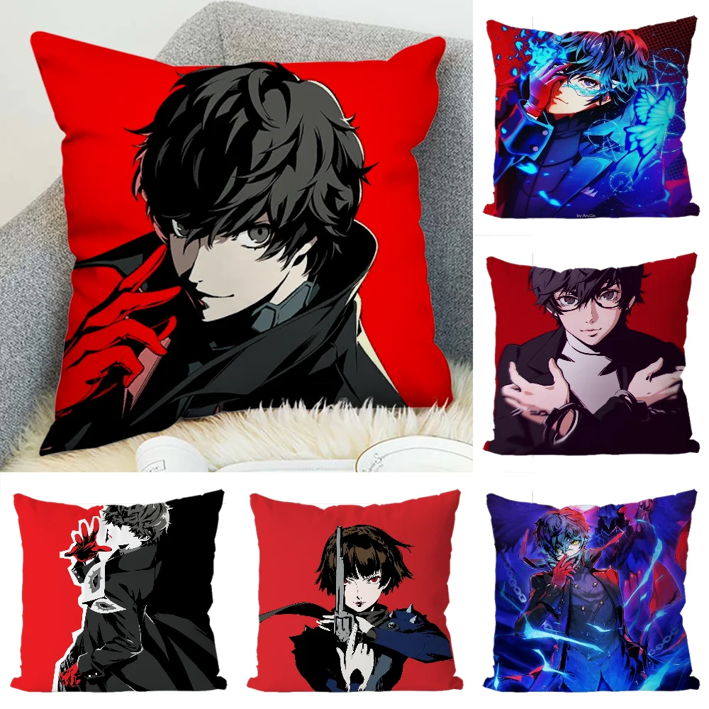 

P-Persona 5 Pillow Case Luxury Double-sided For Car Pillows 45x45 Cushions Cover Home And Decoration Sofa Pillowcase 50x50