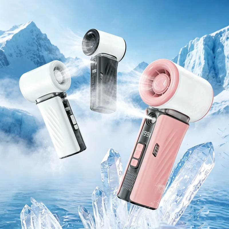 Handheld High-Speed Misting Fan, Fine Mist Hydrating & Cooling, Mini Powerful Wind Force, Portable Outdoor Summer Cooling Gadget