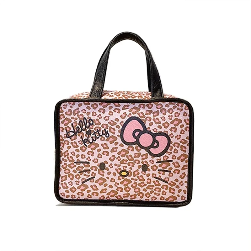 

Sanrio Handbag PU Leather Makeup Bag for Women Girls Purse Hello Kitty Cosmetic Organizer Luxury Designer Pouch