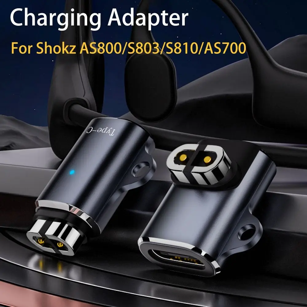 Bone Conduction หูฟังอะแดปเตอร์ชาร์จไฟ LED อลูมิเนียม Converter ปลอดภัยสําหรับ Shokz AS800/S803/S810/AS700