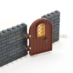MOC Parts 64390 40359a Utensil Key Door 1x4x6 Round Top with Window and Keyhole Architecture Building Block Brick Assembles Toys