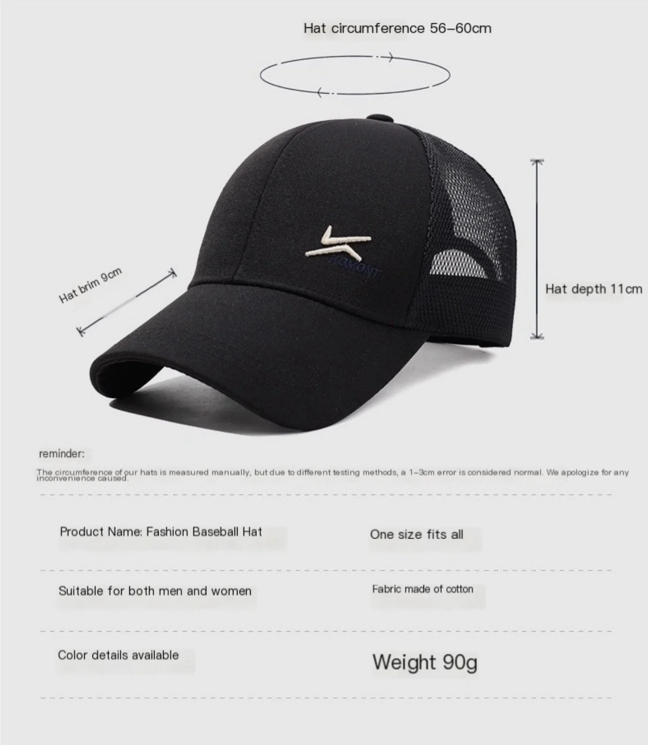 Unisex Two Hook Embroidery Baseball Caps Unisex Simple Solid Sunshade Cap Men Outdoor Adjustable Casual Sunscreen Hat