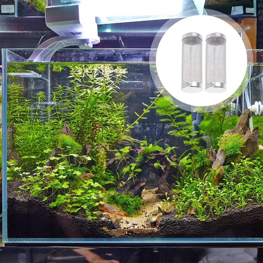 

2Pcs Metal Aquarium Filter Mesh Guard Intake Tube Cover for Fish Tank Water Filtration Shrimp Filter Protector