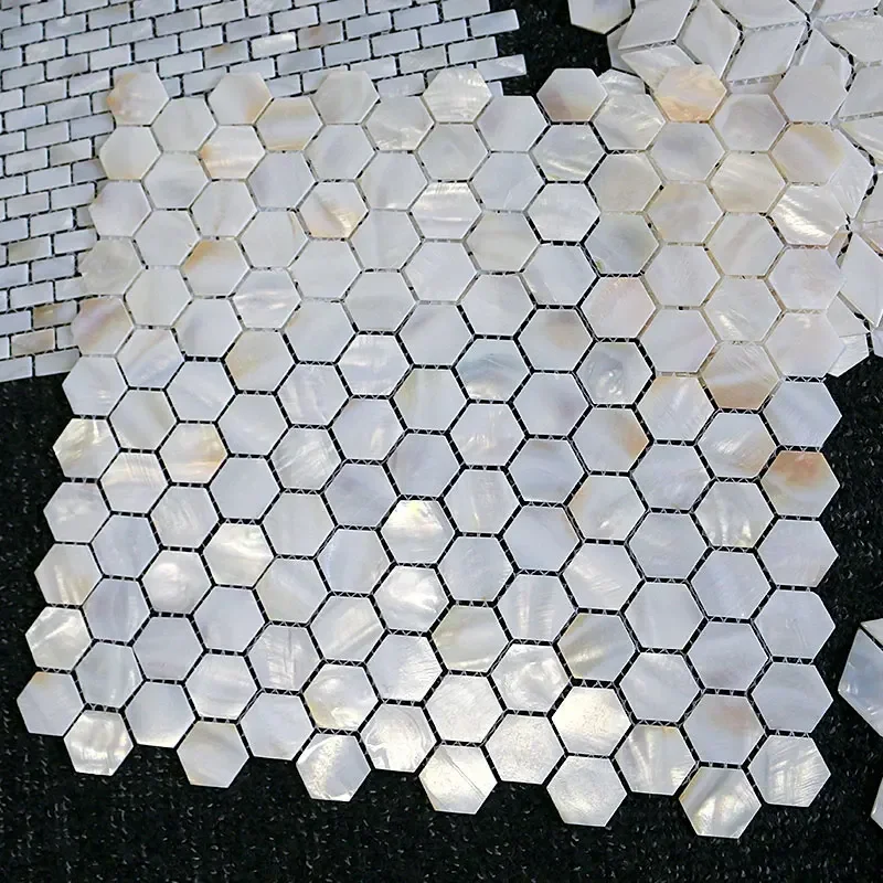 11pcs/lot Shell Mosaic Tile Natural White Mother of Pearl Wall Backsplash Bathroom Tiles Peel and Stick Hexagon