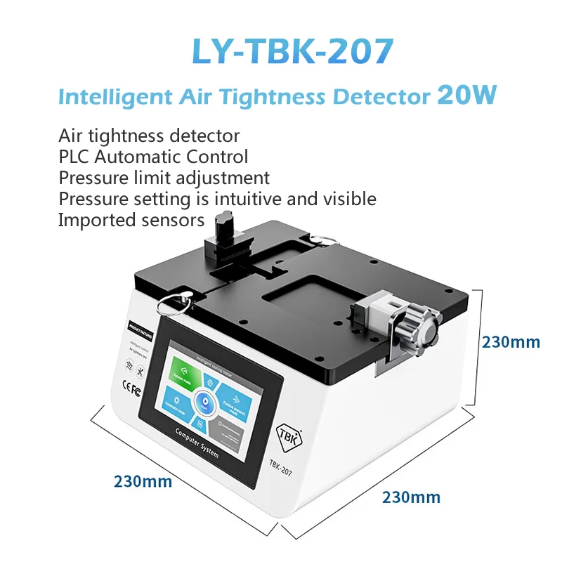 LY-TBK-207 Intelligent Air Tightness Detector 20W Automatic Control for Cell Phone Sealing Detection Vacuum Mode Pressure Test T