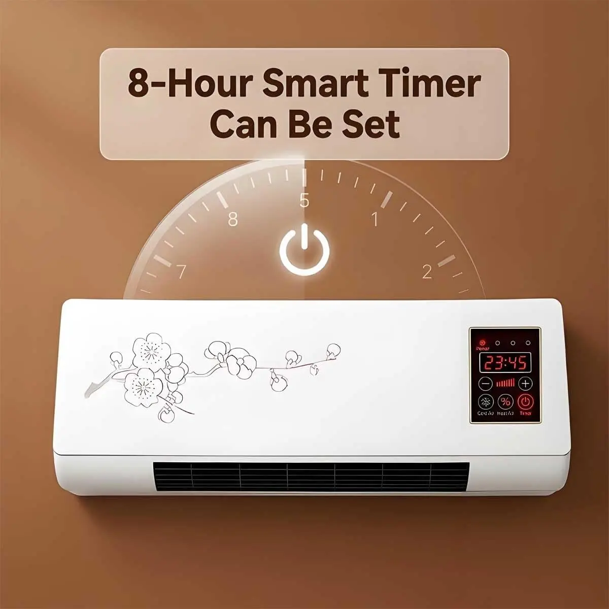 Mini Wall Mounted Air Conditioner for Bedroom, Portable Window Fan with Remote, Ductless Small Ac Unit, Wall-Mounted Heater and Combo Rv Garage Bedroom Bathroom(White)