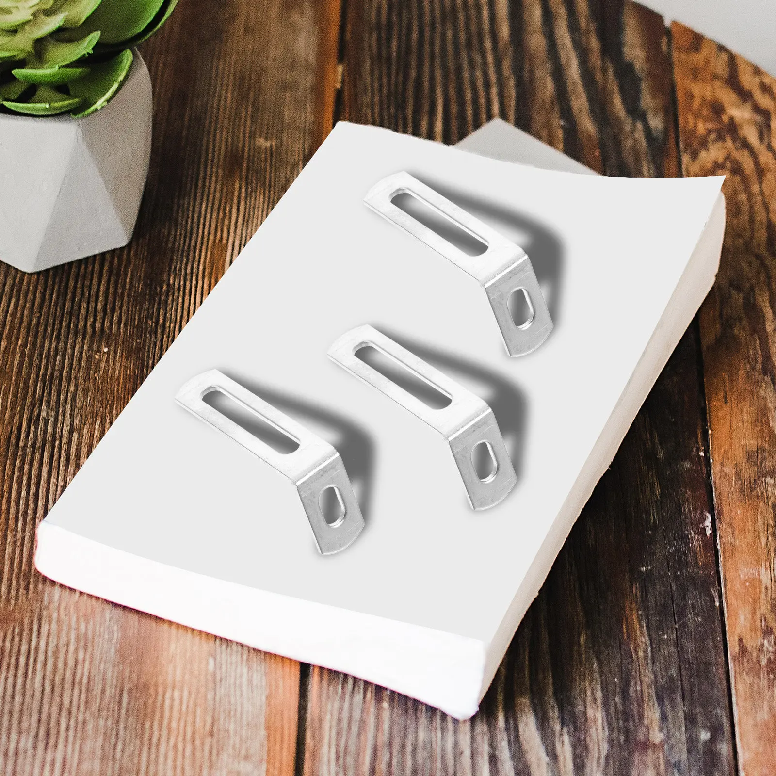 

20 шт. металлических угловых кронштейнов L-образной формы с прорезными отверстиями для деревянных полок, шкафов, домашнего офиса, фабрики, самостоятельной установки