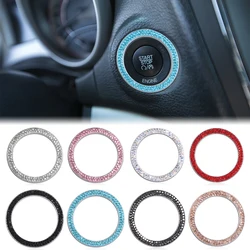 Cars One-Key Engine Start Stop Ignition Push Button Switch Cover Decorative Rhinestone Diamond Crystal Ring Car Parts