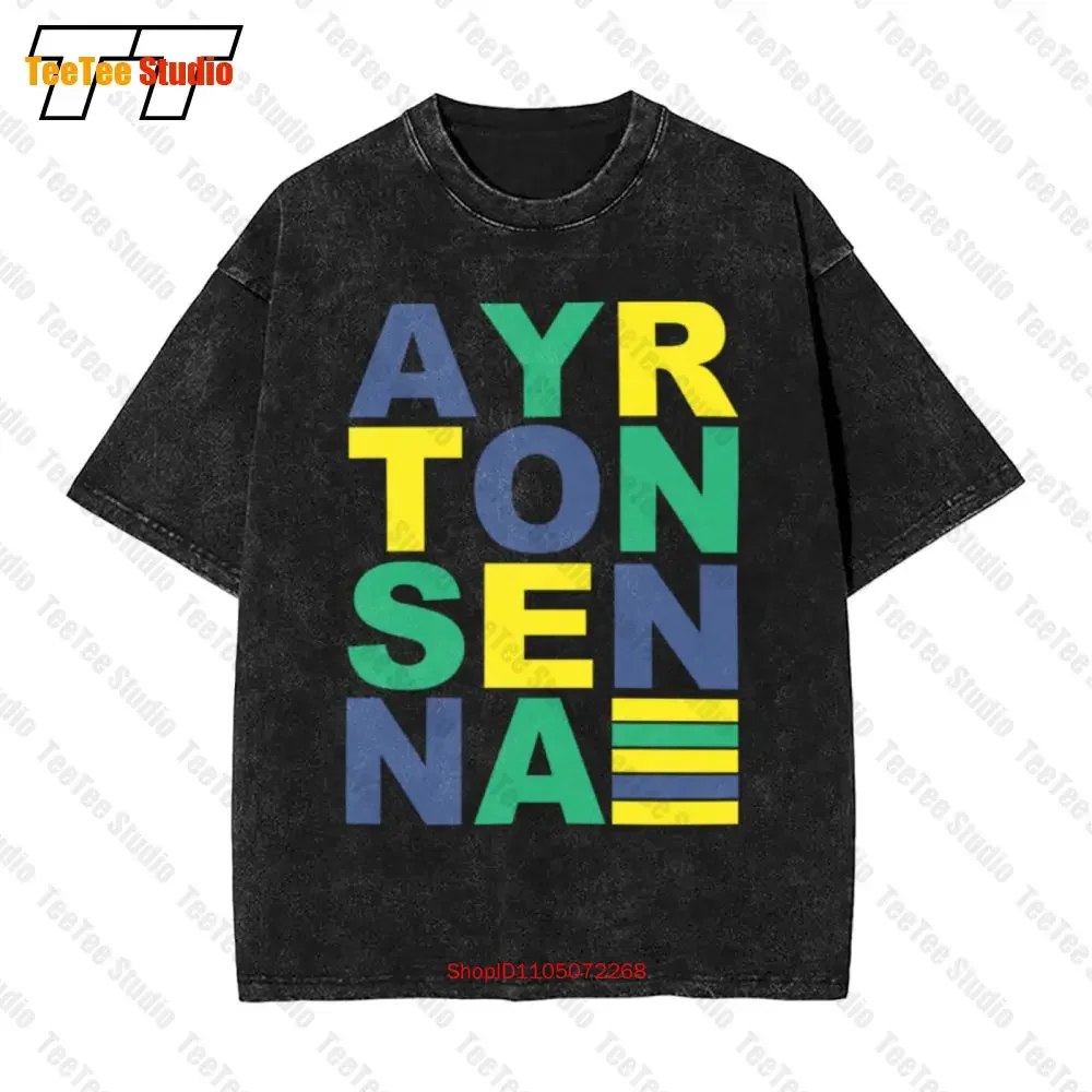 Ayrton Senna Men'S Fanwear Vintage Oversized T-Shirt White RKLV