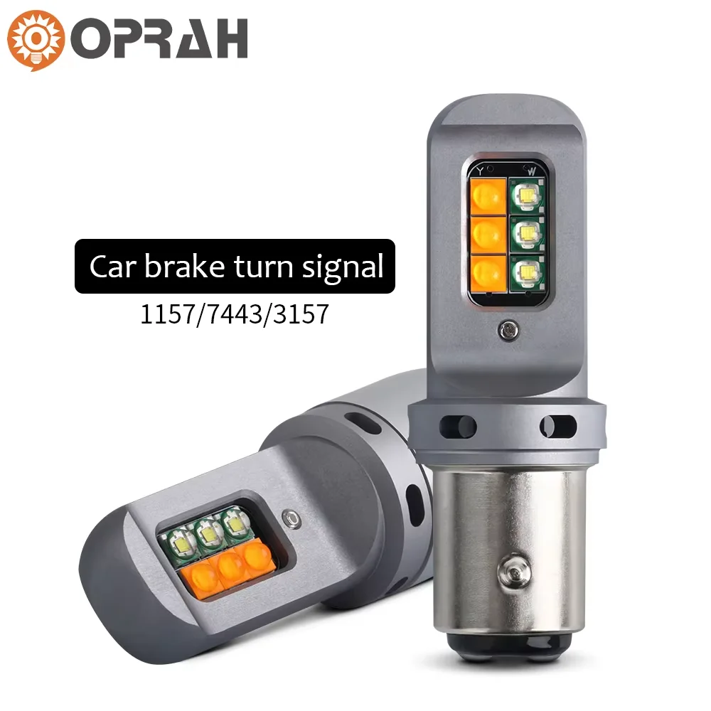 

Oprah 2x 1157 BAY15D P21/5W T20 7443 W21W T25 3157 P27/7W Canbus No Error Car Led Light DRL Turn Signal Lights White Amber 12V