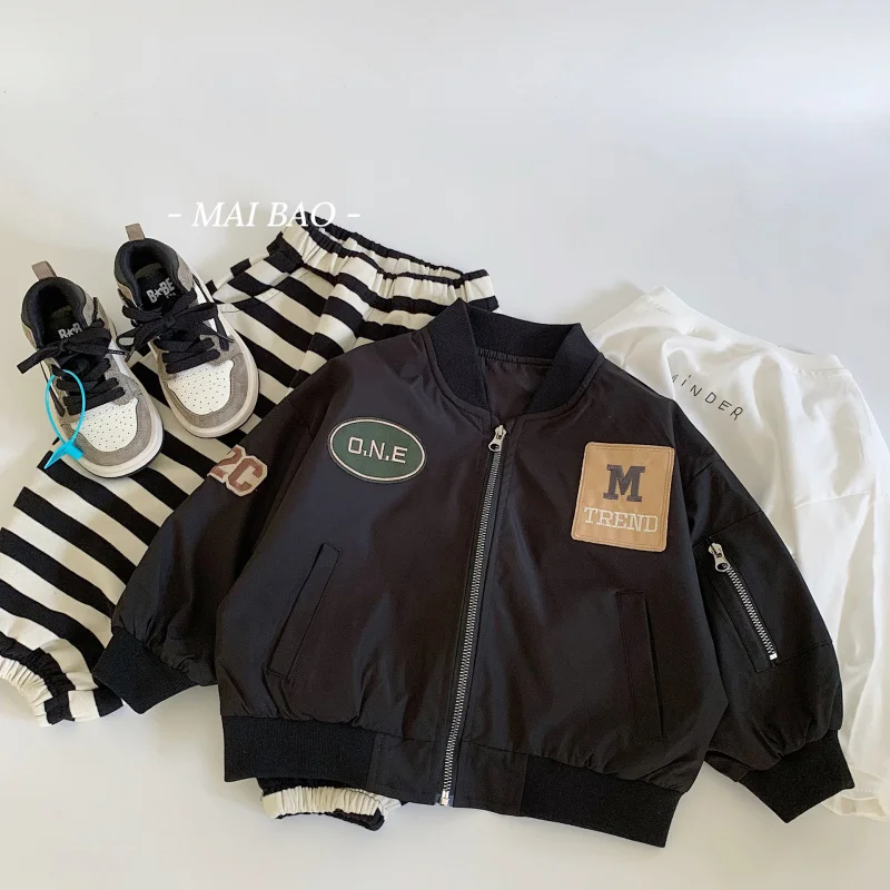 

Boys Baseball Uniform Jacket Coat for Children's Clothing Baby Teens Kids Fashion Outdoor waterproof Tops Outwear 90-140cm