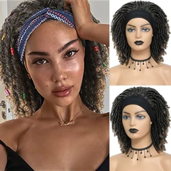 Perruque Dreadlock avec Bande Sauna pour Femme Noire, Tressée, Faux Cheveux au Crochet, Courte, Bouclée