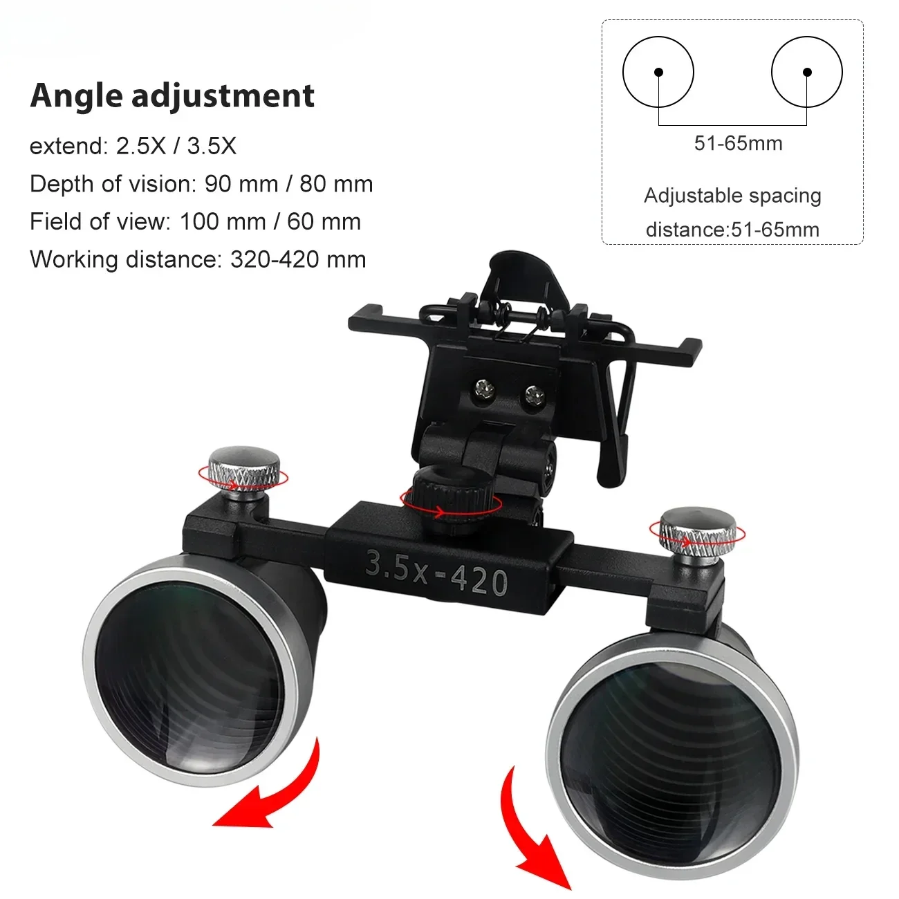 

Loupes 2.5X 3.5X Binoculars Magnifier with Glasses Clip For Surgery Medical Magnifying Glasses
