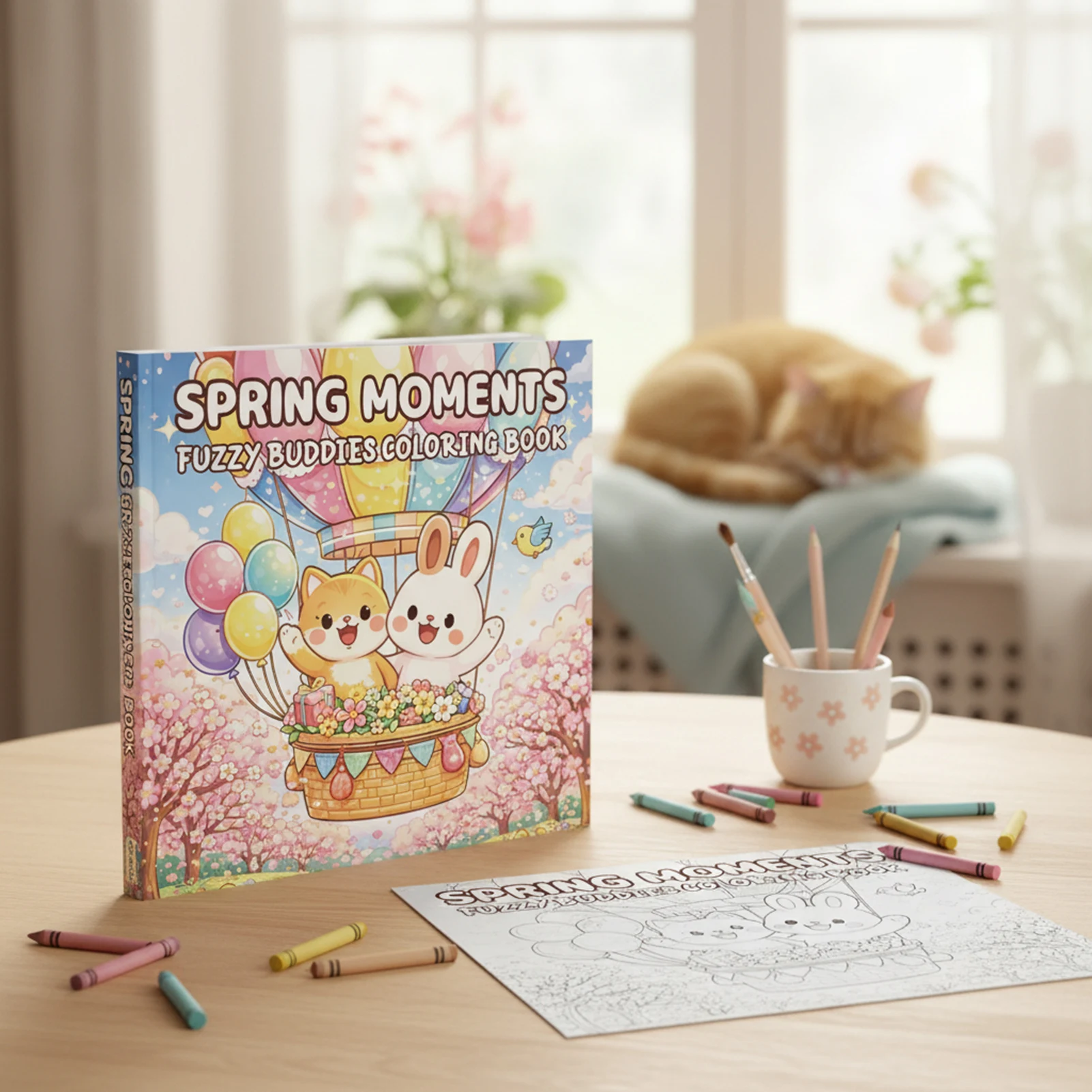 Kids Coloring Books 24 Pages Cute Pet Elf Theme Artistic Fun Safe Eco-Friendly Paper for Children Hand Eye Coordination