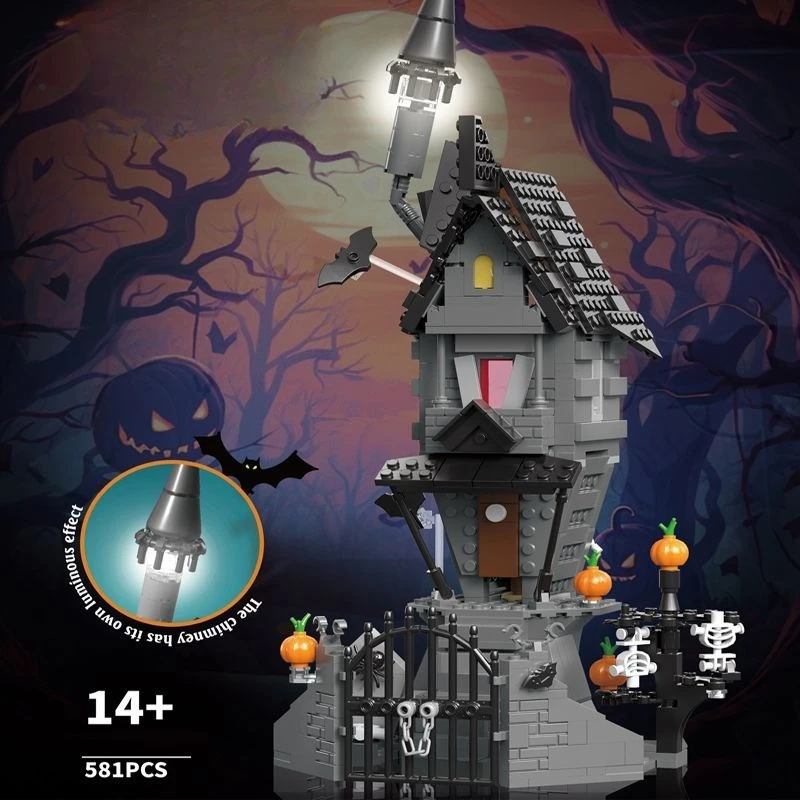 581ピースのmocナイトメアビルディングモデル、ハロウィーンのギフトやギフトの選択に最適です。