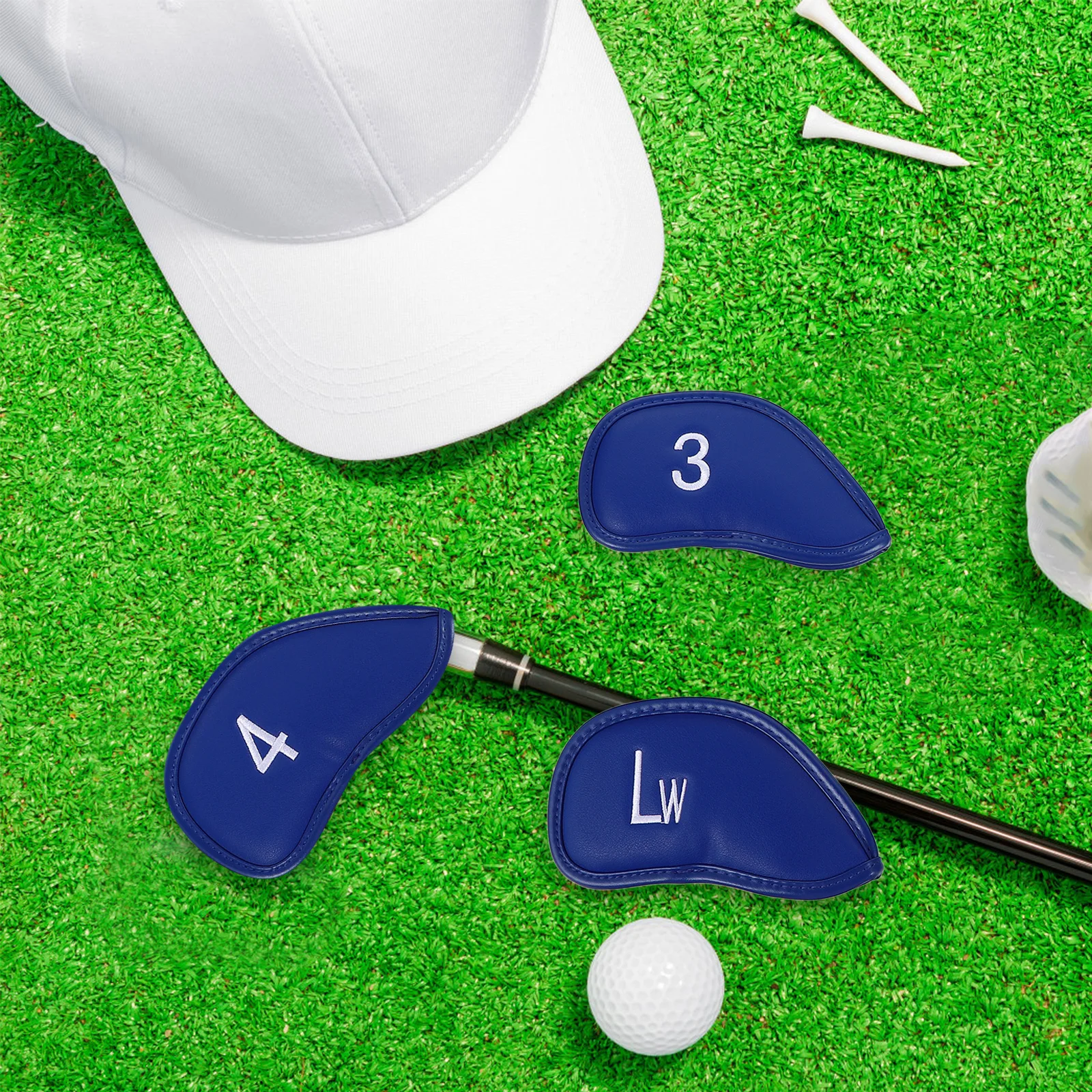 

12Pcs Thickened PU Golf Club Headcovers Numbered Set Robust Wear Resistance Comfortable Touching Golf Clubs Covers