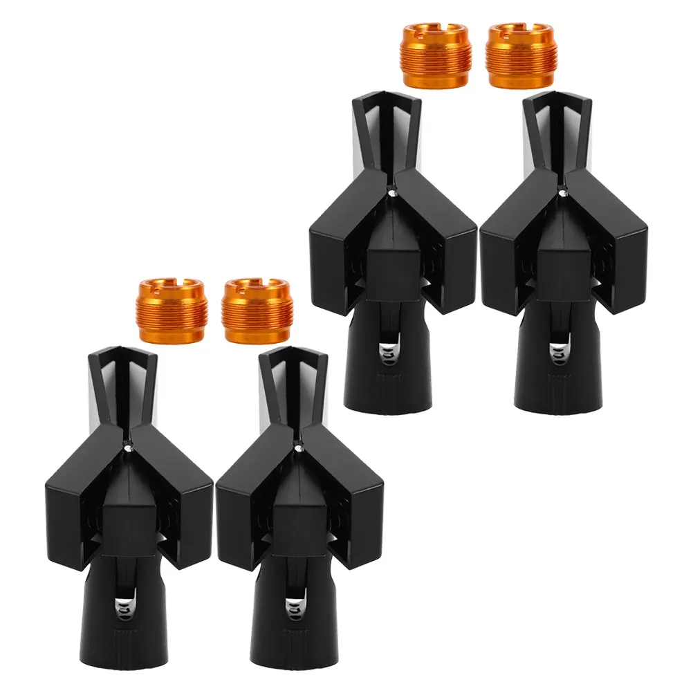 4 set Microphone Clip Holder Spring Loaded U-Shaped Metal Thread Universal Mic Clamp For Desktop Streaming Recording