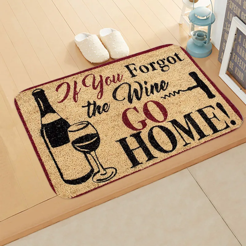 Welcome Doormat Welcome Letters Anti-Slip Door Mat Carpet Doormat Letters Flannel Outdoor Kitchen Living Room Floor Mat Rug