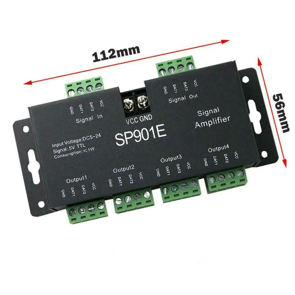 SP201E/SP901E led dmx 512 controller LED decoder for RGB pixel strip light led strip light controller WS2812B ws2811 led dimme