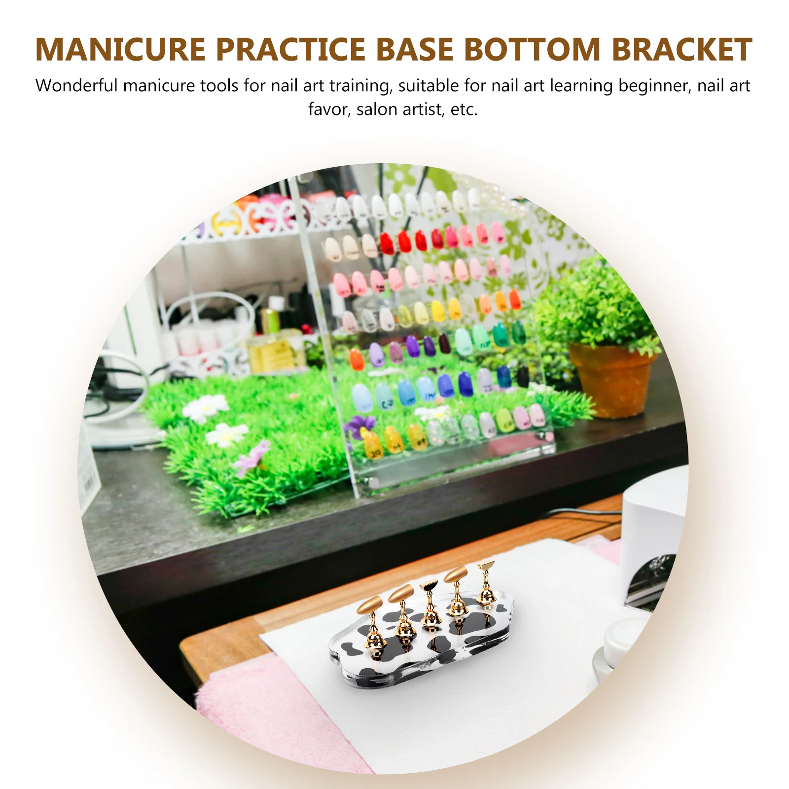 

5pcs Fake Support Art Practice Rack Salon Display Manicure Base Tips Holder Training Tool Nail Display Stand Beauty Nail Stand