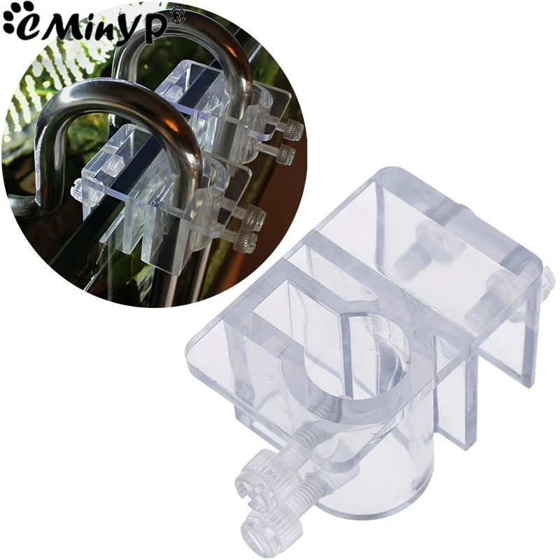 Aquarium Water Pipe Hose Fixing Clip Acrylic Transparent Tube Clamp Holder Clamp For 13mm 17mm Inflow Outflow Tube Accessory