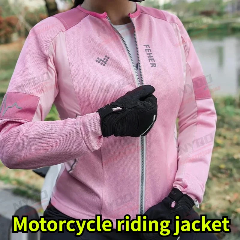 Women's Motorcycle Riding Jacket CE Protection for Summer Comfort Slim Fit Breathable and Anti Fall Protection