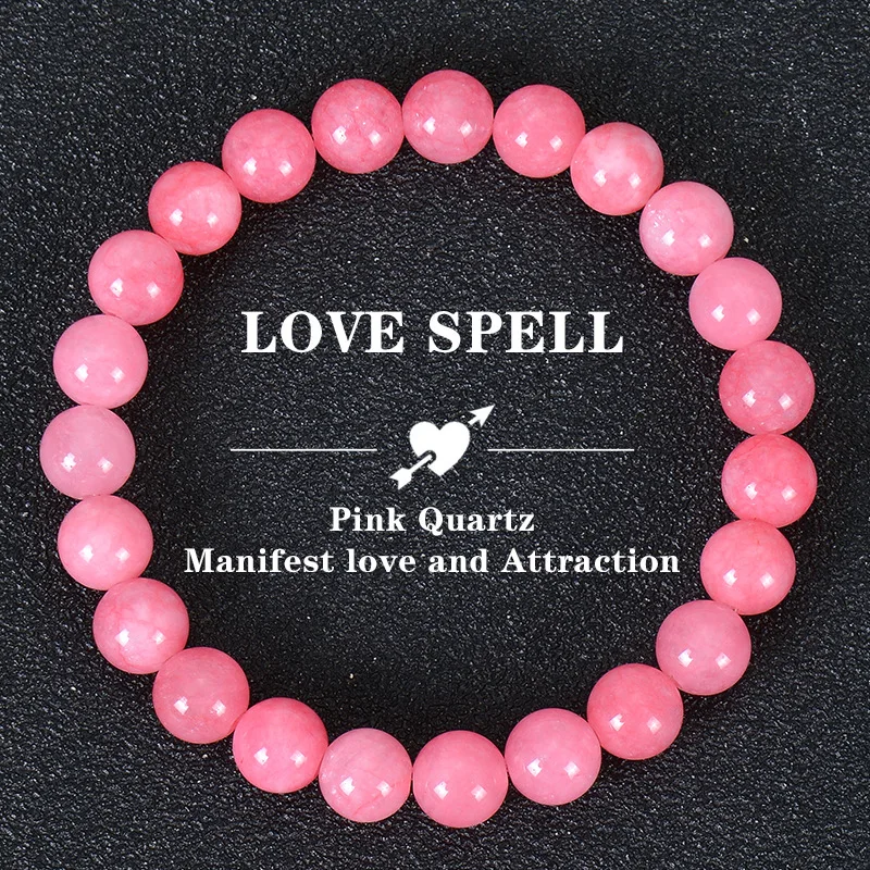 الوردي الحجر الطبيعي سوار العقيق مطرز سوار للنساء تحسين الخرز الحجر الطبيعي اليوغا التأمل مجوهرات هدية