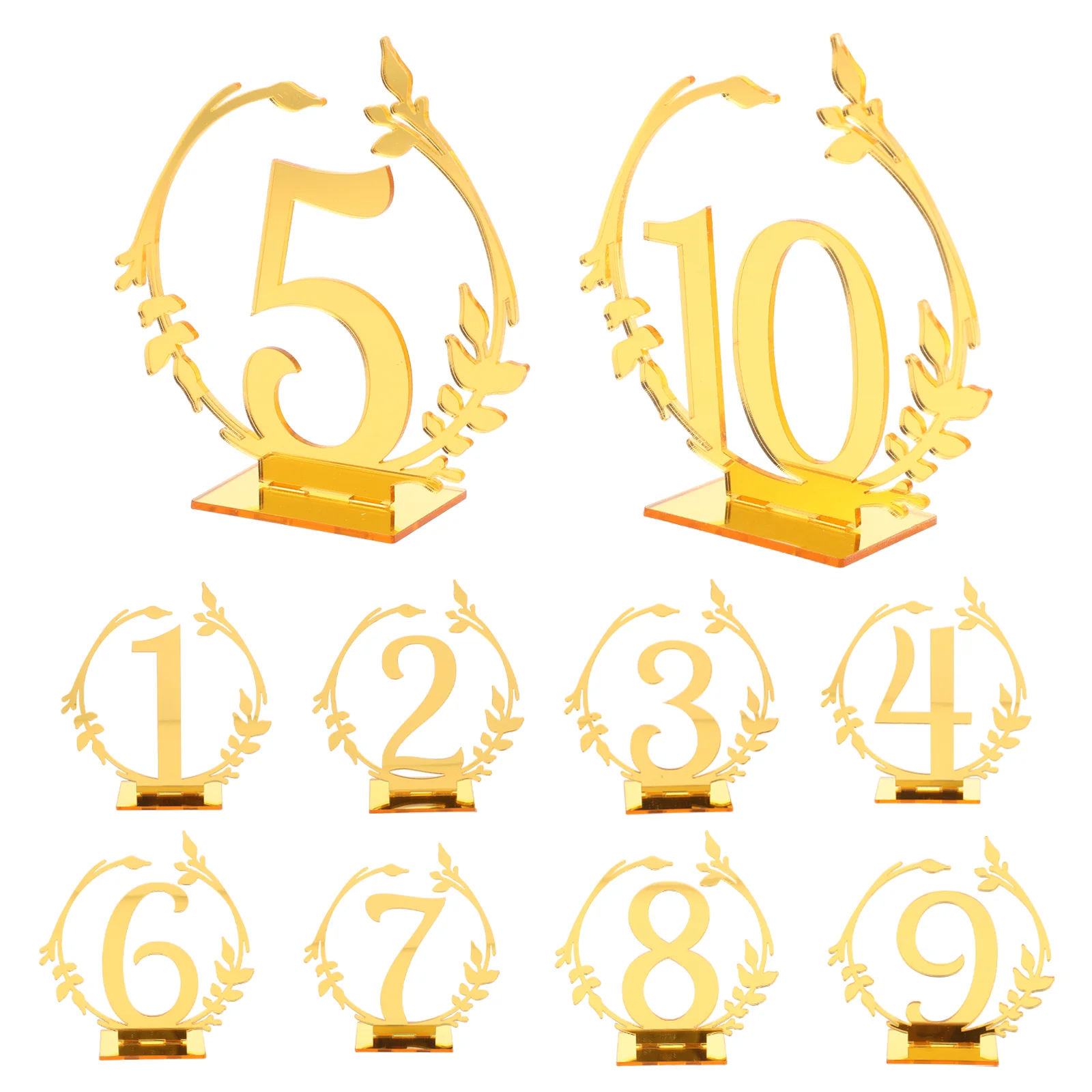 

10 Pcs Table Number Plate Acrylic Sign Party Decoration Reserved Signs Desktop Place Card Holder Wedding Numbers Seating