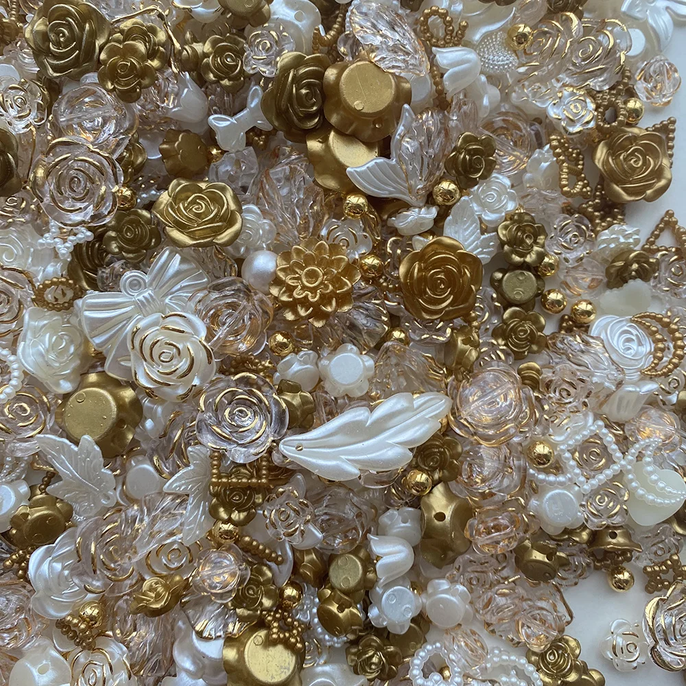 

30 г/пакет, смешанная роза в стиле барокко, бант с искусственным жемчугом, аксессуары «сделай сам»