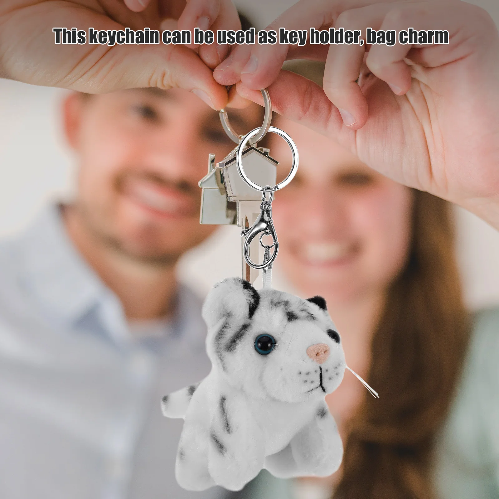 Simpatico portachiavi realistico con mini ciondolo animale per zaino per bambini, regalo souvenir per ragazze e ragazzi, portachiavi carini