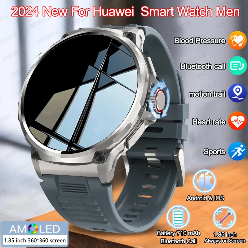 

Новинка 2024, мужские смарт-часы Huawei iOS, 1,85 мА, большой аккумулятор, часы для здоровья, отслеживание, дюйма, Bluetooth, звонок, музыка, Смарт-часы