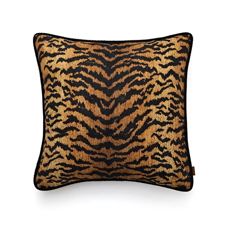Luxury Caramel Tiger Print Gold Brown Color Cushion Cover Decorative Pillow Case Art House Sofa Chair Bedding Coussin
